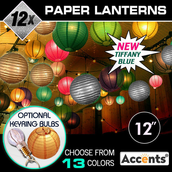 12" Paper Lanterns for Wedding Party Festival Decoration - Mix and Match Colours