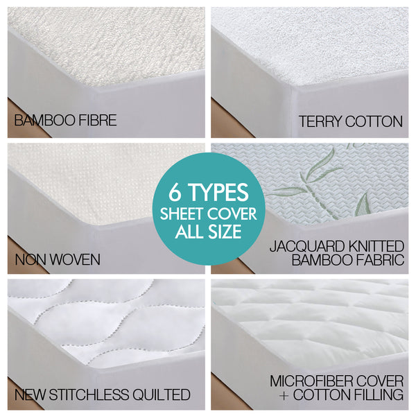 DreamZ Terry Cotton Fully Fitted Waterproof Mattress Protector in King Size