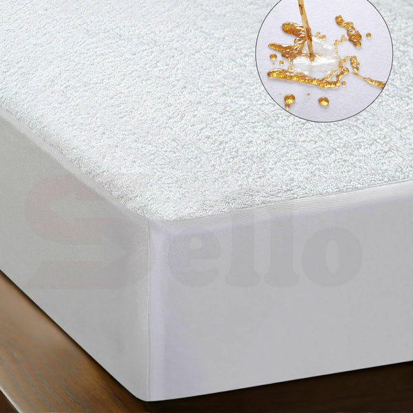 DreamZ Terry Cotton Fully Fitted Waterproof Mattress Protector in King Size