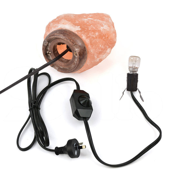 3-5 kg Himalayan Salt Lamp Rock Crystal Natural Light Dimmer Switch Cord Globes