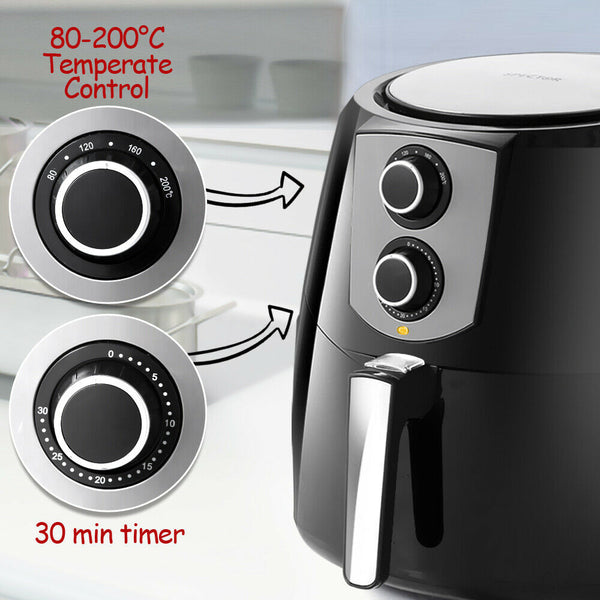 Spector 1800W 7L Air Fryer Healthy Cooker Low Fat Oil Free Kitchen Oven in Black