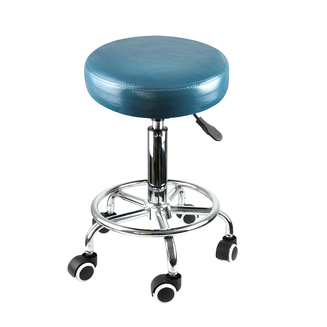 Levede Bar Stools Salon Stool Swivel Barber Dining Chair PU Hydraulic Lift Teal