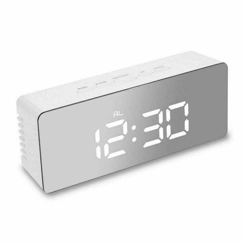 Digital LED Mirror Alarm Clock Temperature LED Light Table Time Bedside Clock AU