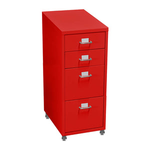 4 Tiers Steel Orgainer Metal File Cabinet With Drawers Office Furniture Red