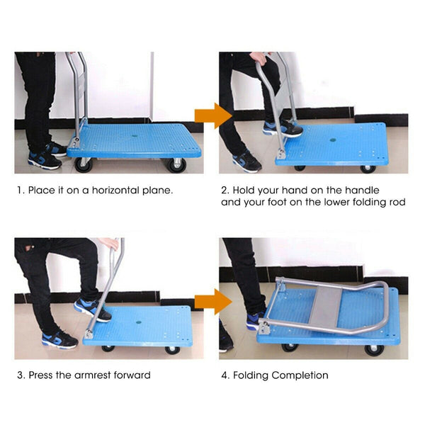 Heavy Duty 100 Kg Industrial Foldable Platform Trolley Hand Truck Foldable Cart