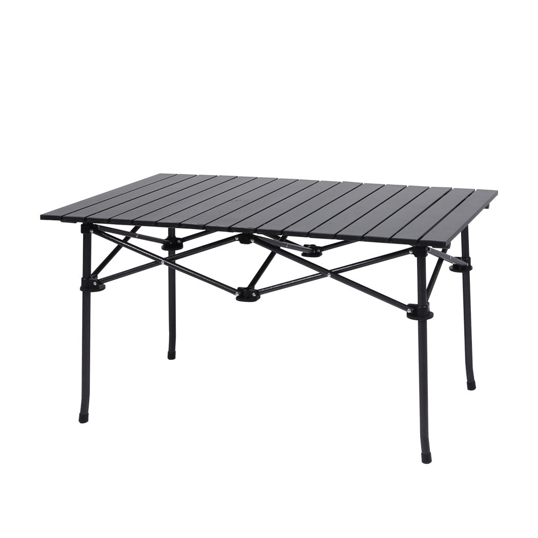 Levede Folding Camping Table Portable Aluminium Outdoor Picnic Garden Black