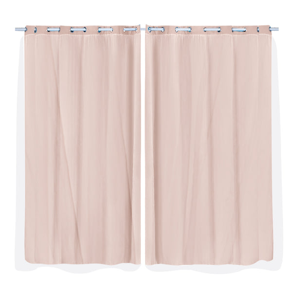 2x Blockout Curtains Panels 3 Layers with Gauze Room Darkening 180x230cm Rose