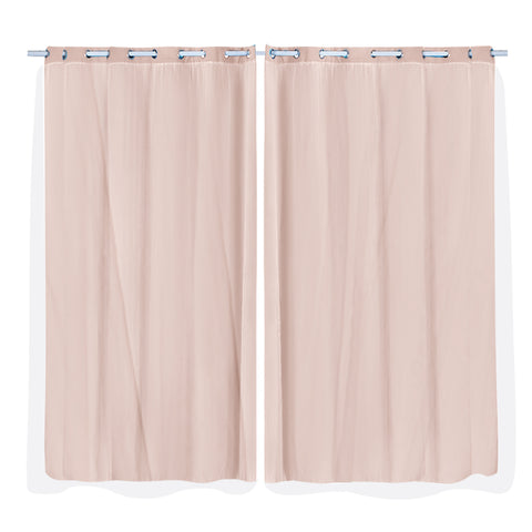 2x Blockout Curtains Panels 3 Layers with Gauze Room Darkening 180x230cm Rose