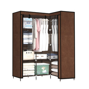 Levede Portable Clothes Closet Wardrobe Space Saver Storage Cabinet Coffee