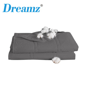 Dreamz Weighted Blanket Cotton Heavy Gravity Adults Deep Relax Relief 5KG Grey