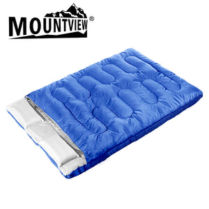 Mountview Sleeping Bag Double Bags Outdoor Camping Thermal 0â„ƒ-18â„ƒ Hiking Blue