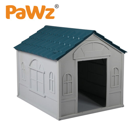 PaWz Dog Kennel Outdoor Indoor Pet Plastic Garden Large House Weatherproof Outside