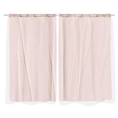 2x Blockout Curtains Panels 3 Layers with Gauze Room Darkening 140x244cm Rose