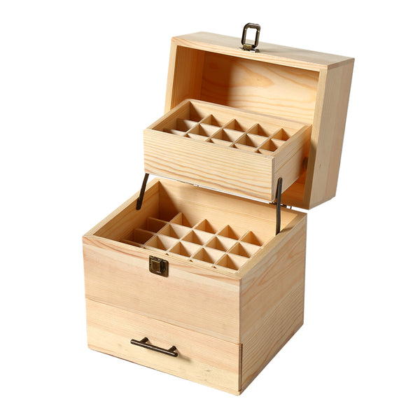 Essential Oil Storage Box Wooden 59 Slots Aromatherapy Organiser Container Case