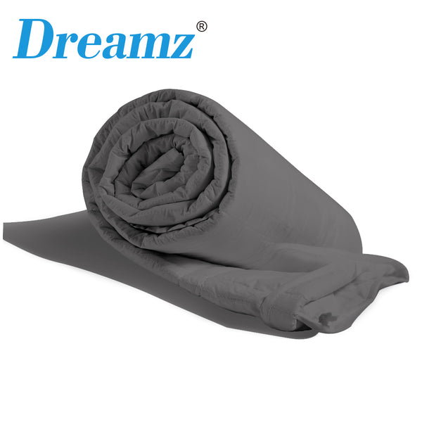 Dreamz Weighted Blanket Cotton Heavy Gravity Adults Deep Relax Relief 9KG Grey