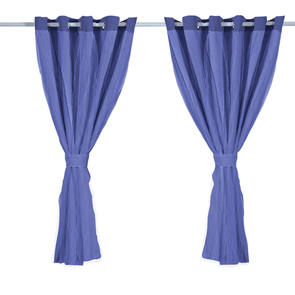 2x Blockout Curtains Panels 3 Layers with Gauze Room Darkening 180x213cm Navy