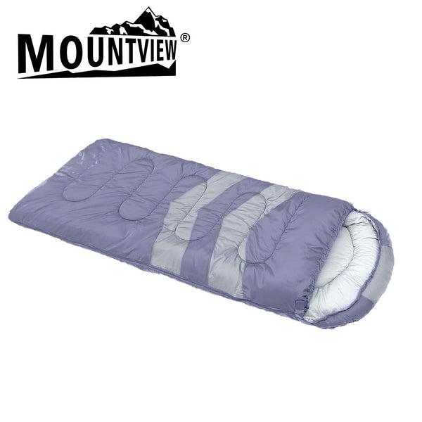 Mountview Single Sleeping Bag Bags Outdoor Camping Hiking Thermal -10â„ƒ Tent Grey