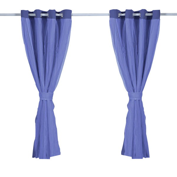 2x Blockout Curtains Panels 3 Layers with Gauze Room Darkening 140x230cm Navy