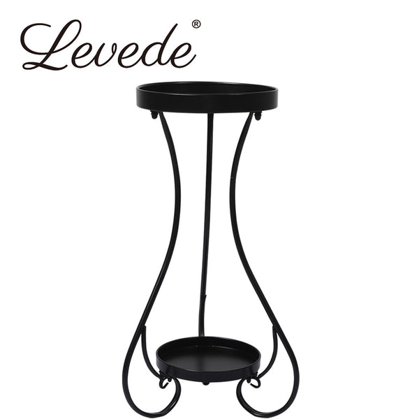 Levede Plant Stand 2 Tiers Outdoor Indoor Metal Flower Pots Rack Garden Shelf