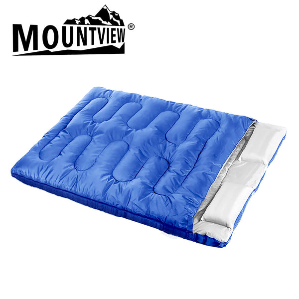 Mountview Sleeping Bag Double Bags Outdoor Camping Thermal 0â„ƒ-18â„ƒ Hiking Blue