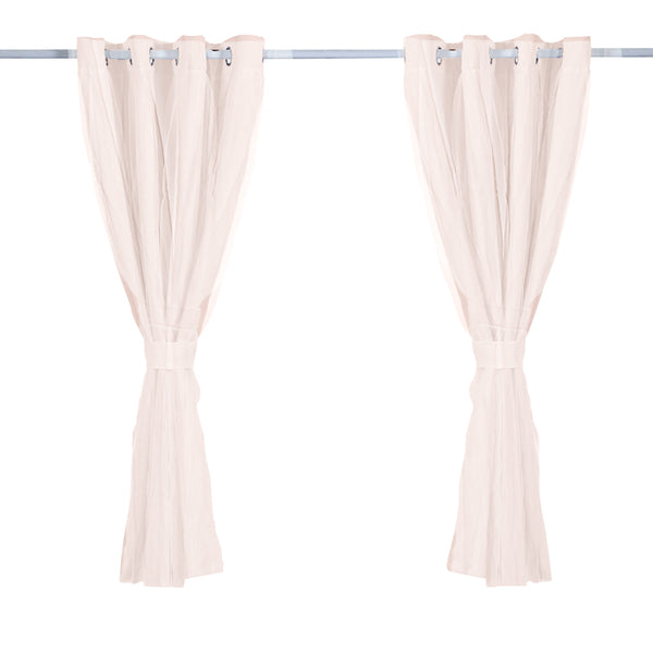 2x Blockout Curtains Panels 3 Layers with Gauze Room Darkening 140x244cm Rose