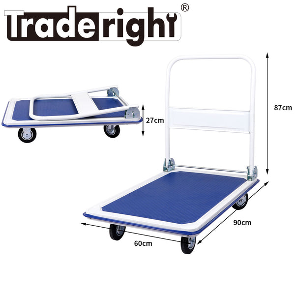 Traderight 300kg Folding Platform Trolley Hand Truck Foldable Cart Heavy Duty