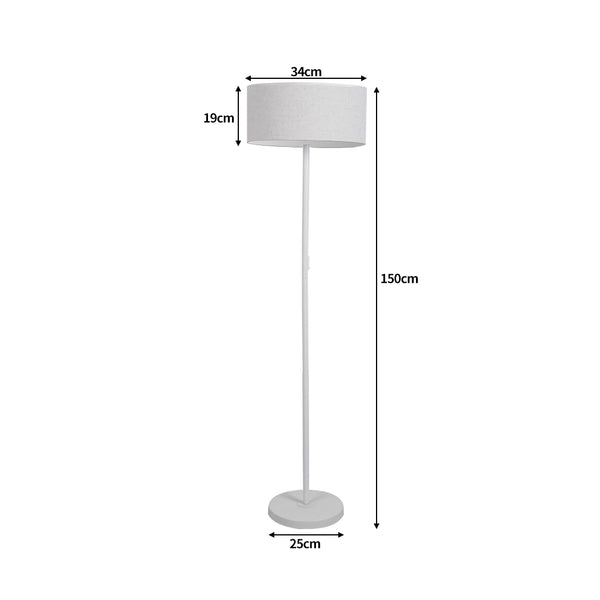 Modern LED Floor Stand Reading Lamp Light with Classic Linen Fabric Shade Indoor decoration