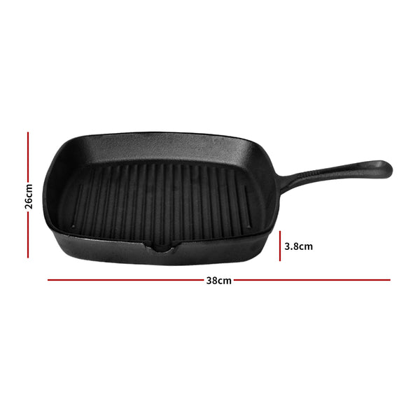 Steak Frying Pan Food Meals Gas Induction Cooker Kitchen Cooking Pot Cast Iron