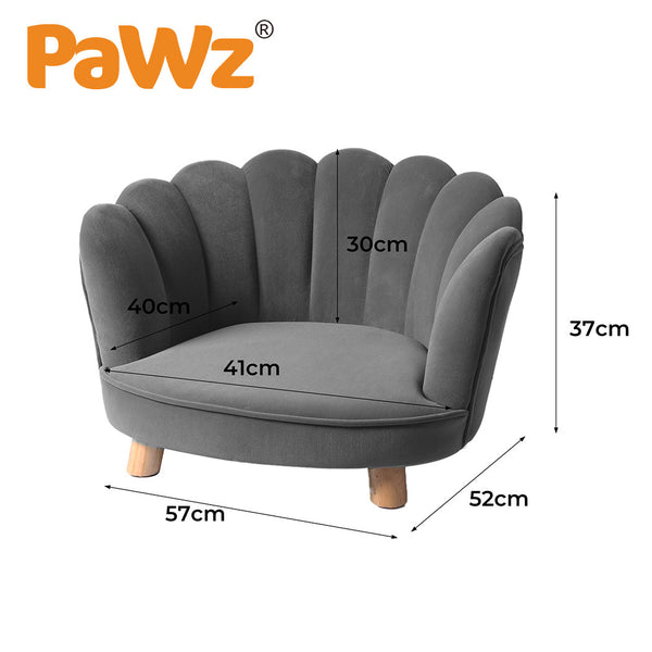 PaWz Luxury Pet Sofa Chaise Lounge Sofa Bed Cat Dog Beds Couch Sleeper Soft Grey