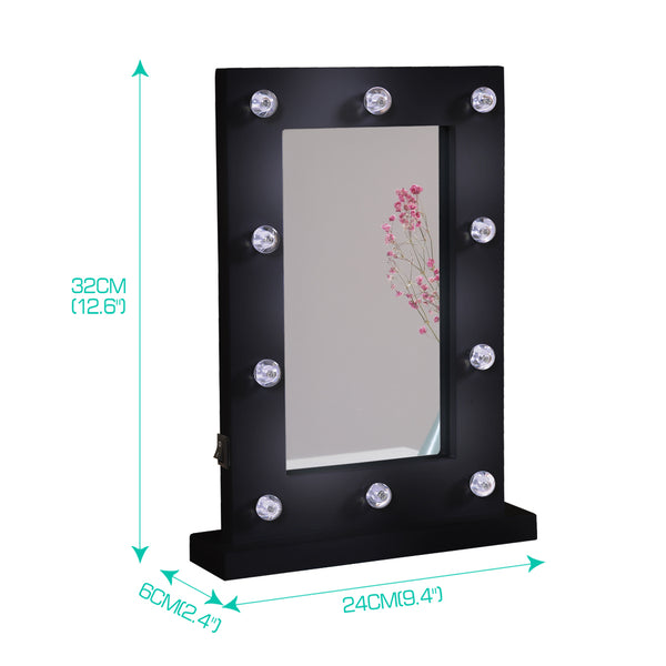 Hollywood LED Vanity Mirror Light Kit for Makeup Dressing Table Black