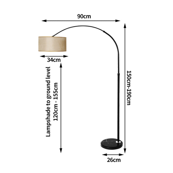 Modern LED Floor Lamp Reading Light Free Standing Height Adjustable Marble Base