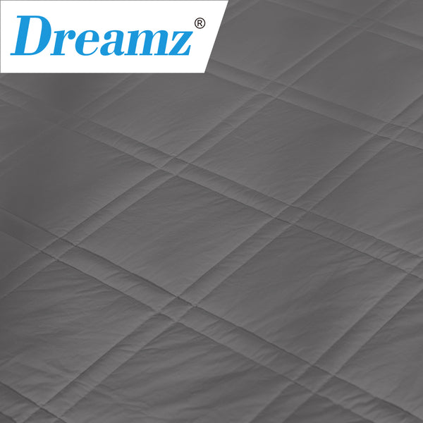 Dreamz Weighted Blanket Cotton Heavy Gravity Adults Deep Relax Relief 9KG Grey