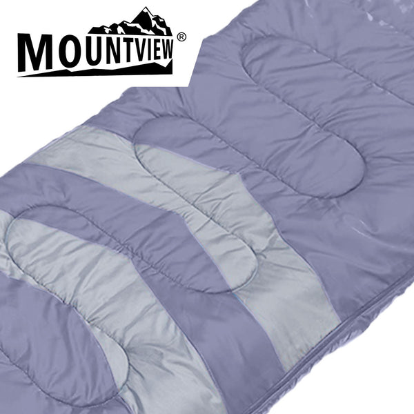 Mountview Single Sleeping Bag Bags Outdoor Camping Hiking Thermal -10â„ƒ Tent Grey