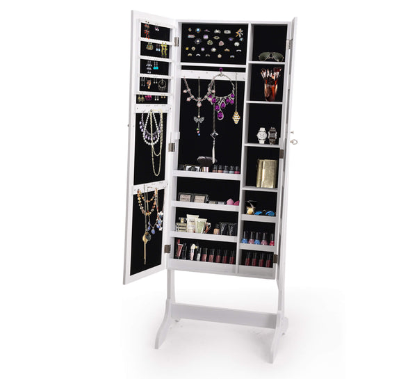 Levede Mirror Two Doors Jewellery Cabinet Makeup Storage Jewelry Organiser Box