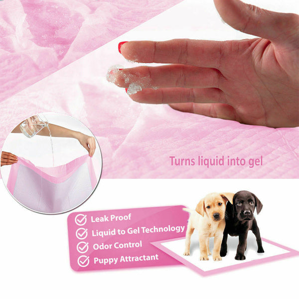 PaWz 100pcs 60x60cm Puppy Pet Dog Indoor Cat Toilet Training Pads Absorbent Pink