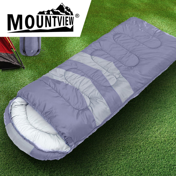 Mountview Single Sleeping Bag Bags Outdoor Camping Hiking Thermal -10â„ƒ Tent Grey