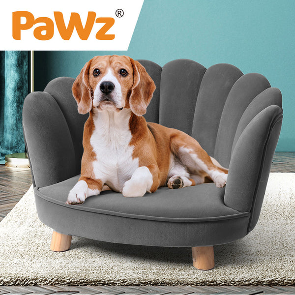 PaWz Luxury Pet Sofa Chaise Lounge Sofa Bed Cat Dog Beds Couch Sleeper Soft Grey