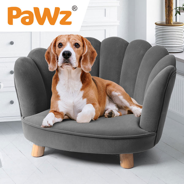 PaWz Luxury Pet Sofa Chaise Lounge Sofa Bed Cat Dog Beds Couch Sleeper Soft Grey