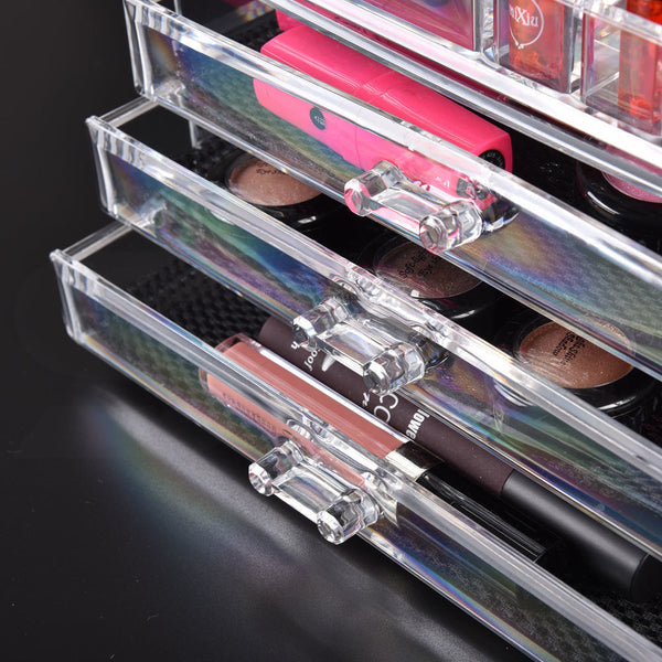 Cosmetic 10 Drawer Makeup Organizer Storage Jewellery Holder Box Acrylic Display