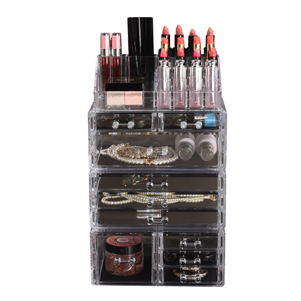 Cosmetic 10 Drawer Makeup Organizer Storage Jewellery Holder Box Acrylic Display