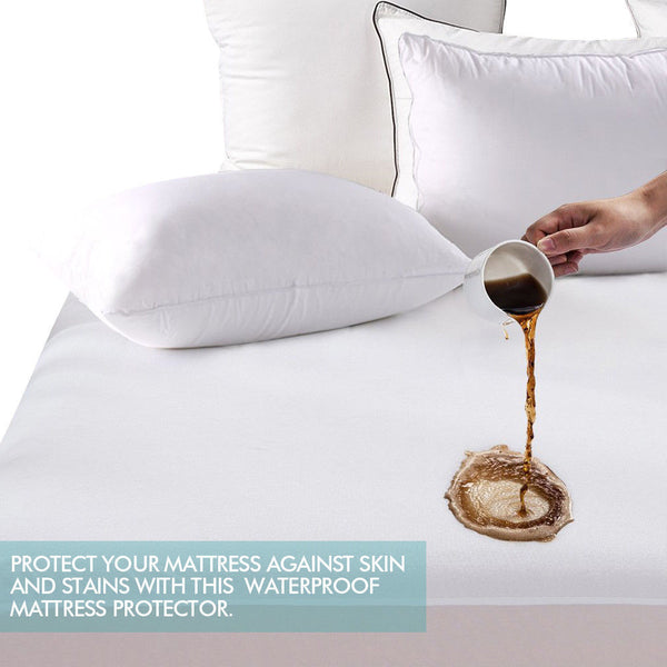 DreamZ Fitted Waterproof Mattress Protector with Bamboo Fibre Cover King Single