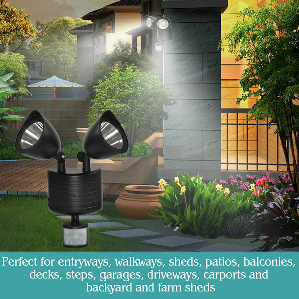 22 LED Solar Powered Dual Light Flood Lamp Security PIR Motion Sensor Outdoor