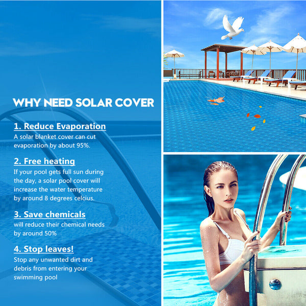 Solar Swimming Pool Cover 500 Micron Outdoor Blanket Isothermal Bubble 7 Size