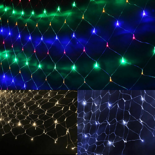 320LED Fairy Lights Net Mesh Curtain Wedding Party XMAS Tree Decor Multi Colour