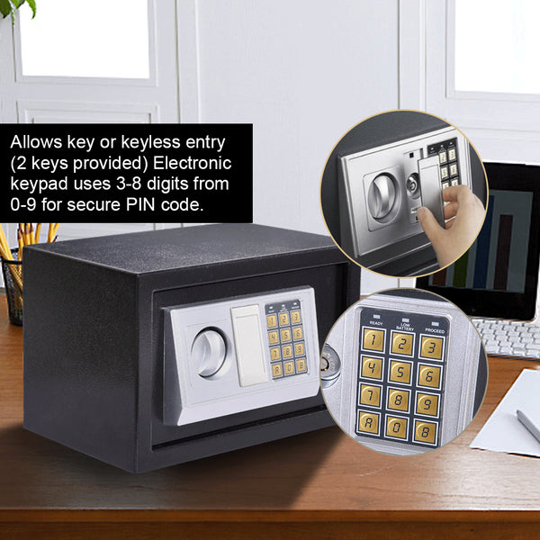 16L Electronic Safe Digital Security Box Home Office Cash Deposit Password