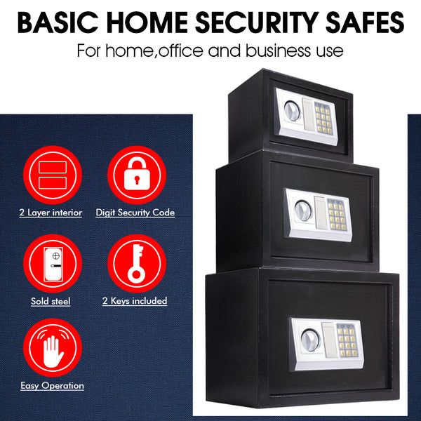 16L Electronic Safe Digital Security Box Home Office Cash Deposit Password