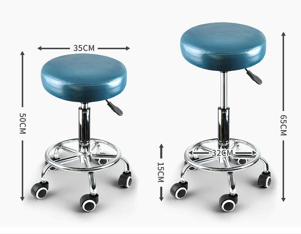 Levede Bar Stools Salon Stool Swivel Barber Dining Chair PU Hydraulic Lift Teal