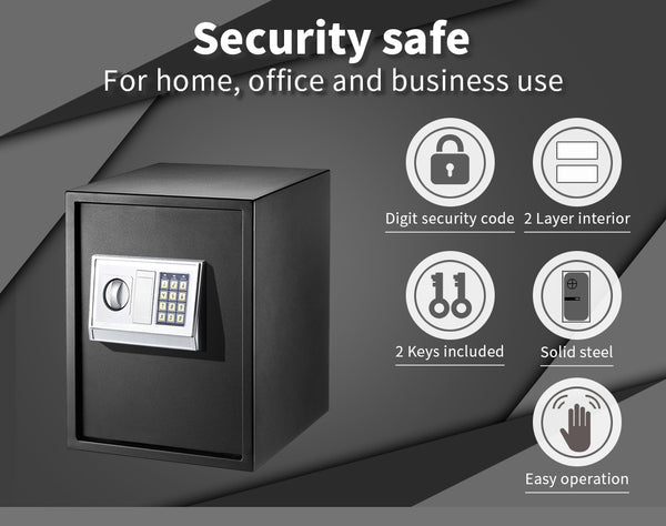 16L Electronic Safe Digital Security Box Home Office Cash Deposit Password