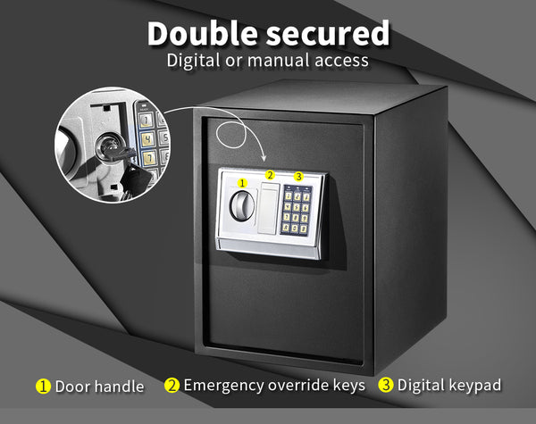 16L Electronic Safe Digital Security Box Home Office Cash Deposit Password