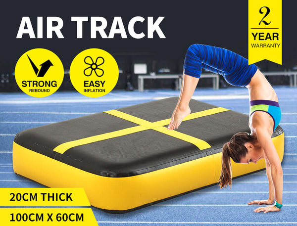 0.6M X1M Air Track Inflatable Mat Airtrack Tumbling  Air Pump Gymnastics Yellow